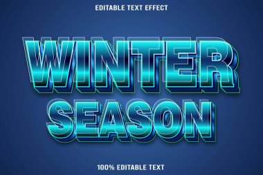 Kış sezonu düzenlenebilir metin efekti 3d kabartma neon biçimi