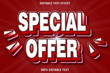 Özel Teklif düzenlenebilir metin efekti 3d kabartma biçimi