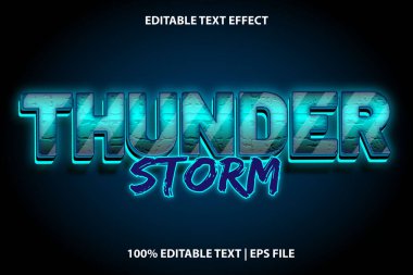 Şimşek fırtınası düzenlenebilir metin efekti modern neon tarzı