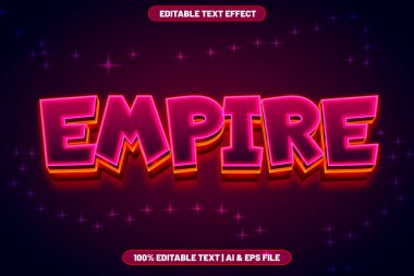 İmparatorluk düzenlenebilir metin efekti 3d neon biçimi