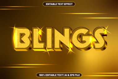 Blings düzenlenebilir metin efekti lüks biçimi