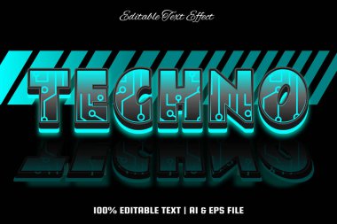 Tekno düzenlenebilir metin efekti neon biçimi