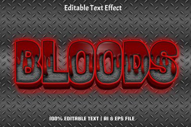 Kanlar düzenlenebilir metin efekti modern biçim