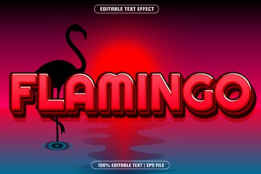 Flamingo düzenlenebilir metin efekti modern biçim