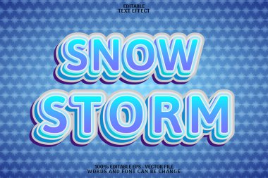 Kar Fırtınası Düzenlenebilir Metin Efekti Düz Gradyan