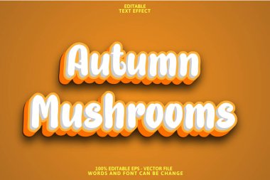 Sonbahar Mantarları Düzenlenebilir Metin Efekti Çizgi Film Biçimi