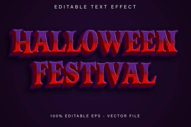 Cadılar Bayramı Festivali Düzenlenebilir Metin Efekti Çizgi Film Biçimi