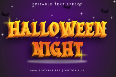 Cadılar Bayramı Gecesi Düzenlenebilir Metin Efekti Çizgi Film Biçimi