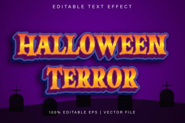 Cadılar Bayramı Terörü Düzenlenebilir Metin Efekti Çizgi Film Biçimi