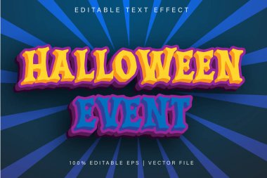 Cadılar Bayramı Olayları Düzenlenebilir Metin Efekti Çizgi Film Biçimi