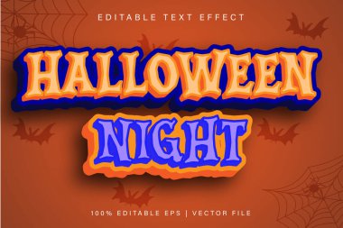 Cadılar Bayramı Gecesi Düzenlenebilir Metin Efekti Çizgi Film Biçimi