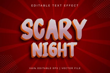 Korkunç Gece Düzenlenebilir Metin Efekti Çizgi Film Biçimi
