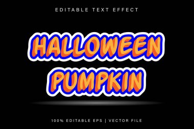 Cadılar Bayramı Balkabağı Düzenlenebilir Metin Efekti Çizgi Film Biçimi