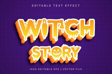 Cadı Hikayesi Düzenlenebilir Metin Efekti Çizgi Film Biçimi