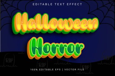 Cadılar Bayramı Dehşeti Düzenlenebilir Metin Efekti Çizgi Film Biçimi