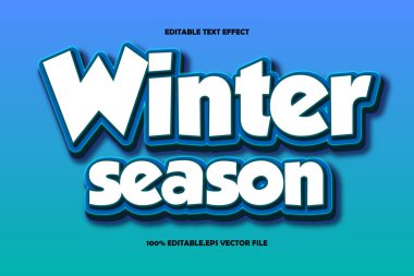 Kış Sezonu Düzenlenebilir Metin Efekti 3B Kabartma Gradyan Biçimi