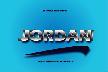 Jordan Düzenlenebilir Metin Efekti 3B Kabartma Gradyan Biçimi