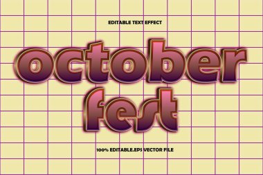 Ekim Festivali Düzenlenebilir Metin Efekti 3B Kabartma Gradyan Biçimi