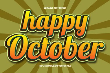 Mutlu Ekim Düzenlenebilir Metin Efekti 3B Kabartma Gradyan Biçimi