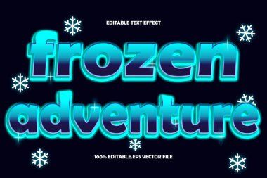 Donmuş Macera Düzenlenebilir Metin Efekti 3B Kabartma Gradyan Biçimi