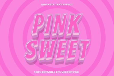 Pembe Tatlı Metin Efekti 3d Kabartma Pembe Biçim