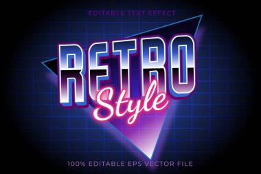 Retro Biçim Düzenlenebilir Metin Efekti 3d Retro Biçimi