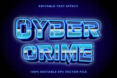 Siber Suçlar Düzenlenebilir Metin Efekti 3d Retro Biçimi