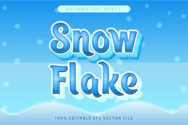 Kar Tanesi Düzenlenebilir Metin Efekti 3d Gradyan Biçimi. jpg