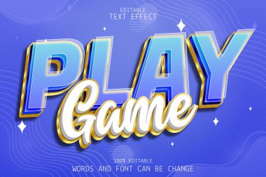 oyun oynanılabilir metin efekti modern stili kabartma