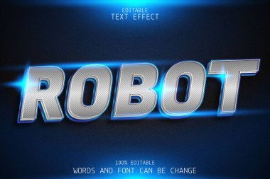 Robot düzenlenebilir metin efekti modern stili kabartma