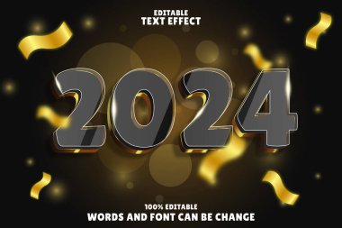 2024 düzenlenebilir metin efekti lüks kabartma