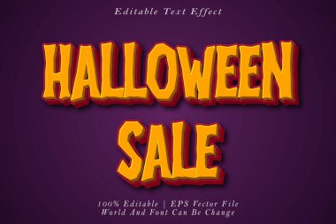 Cadılar Bayramı İndirimli Metin Düzenleme Efekti 3 boyutlu Kabartma Çizgi Film Biçimi