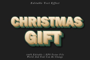 Noel Hediyesi Düzenlenebilir Metin Efekti 3B Kabartma Gradyan Biçimi