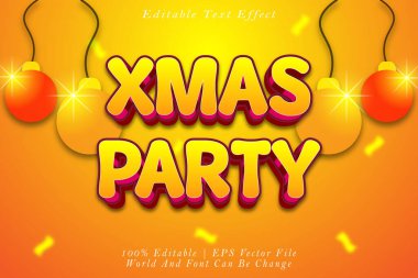 Xmas Parti Düzenlenebilir Metin Efekti 3B Kabartma Gradyan Biçimi