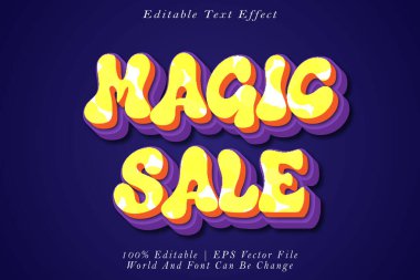 Sihirli İndirimli Metin Düzenleme Efekti 3 boyutlu Kabartma Çizgi Film Biçimi