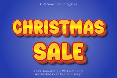 Noel Satışı Düzenlenebilir Metin Efekti 3D Kabartma Gradyan Biçimi