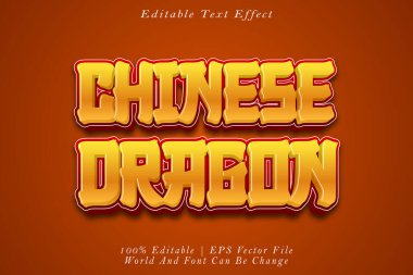 Çin Ejderhası Düzenlenebilir Metin Efekti 3B Kabartma Gradyan Biçimi