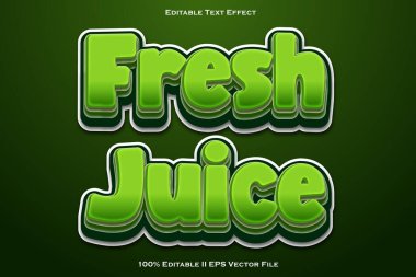 Taze Meyve Suyu Düzenlenebilir Metin Efekti 3d Kabartma Gradyan Biçimi