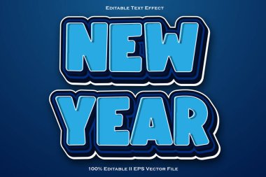 Yeni Yıl Düzenlenebilir Metin Efekti 3d Kabartma Biçimi