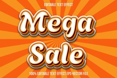 Mega Satış Düzenlenebilir Metin Efekti 3D Kabartma Gradyan Biçimi
