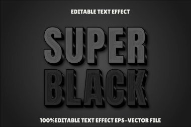 Süper Siyah Düzenlenebilir Metin Efekti 3B Kabartma Gradyan Biçimi