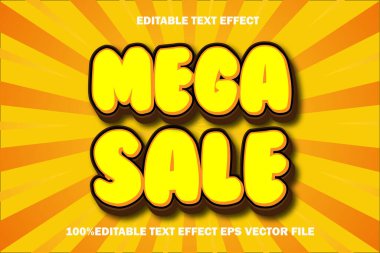 Mega Satış Düzenlenebilir Metin Efekti 3D Kabartma Gradyan Biçimi