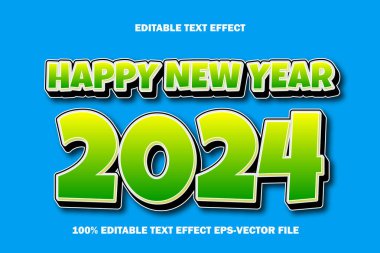 Mutlu Yıllar Düzenlenebilir Metin Efekti 3B Kabartma Gradyan Biçimi