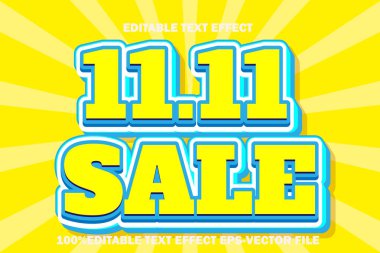 11.11 Satılık Metin Düzenleme Efekti 3D Kabartma Gradyan Biçimi