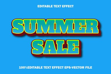 Yaz Satışı Düzenlenebilir Metin Efekti 3d Kabartma Gradyan Biçimi