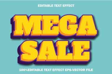 Mega Satış Düzenlenebilir Metin Efekti 3D Kabartma Gradyan Biçimi