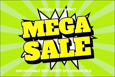 Mega Satış Düzenlenebilir Metin Efekti 3D Kabartma Gradyan Biçimi