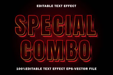 Özel Kombo Düzenlenebilir Metin Efekti 3B Kabartma Gradyan Biçimi