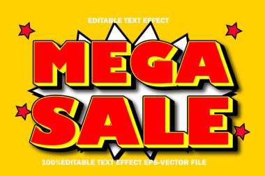 Mega Satış Düzenlenebilir Metin Efekti 3D Kabartma Gradyan Biçimi