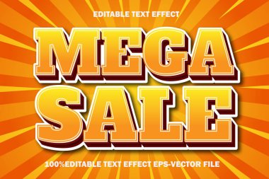 Mega Satış Düzenlenebilir Metin Efekti 3D Kabartma Gradyan Biçimi